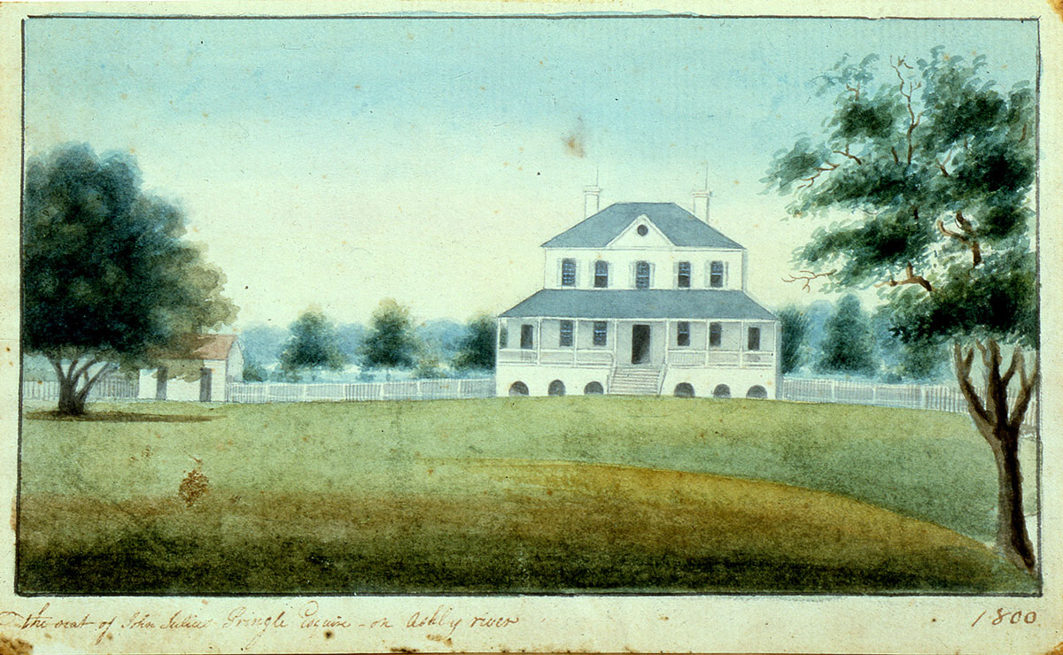 Fig. 4, Charles Fraser, The Seat of John Julius Pringle Esquire—on Ashley River, 1800.