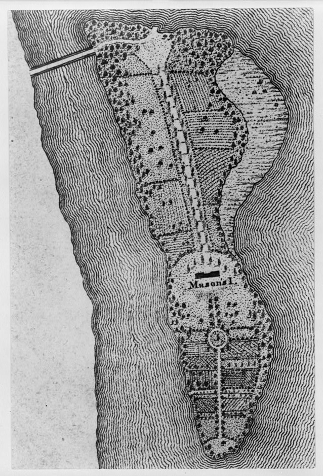 thumb}Fig. #, Robert King, Detail of Analostan Island from A Map of the City of Washington, 1818.