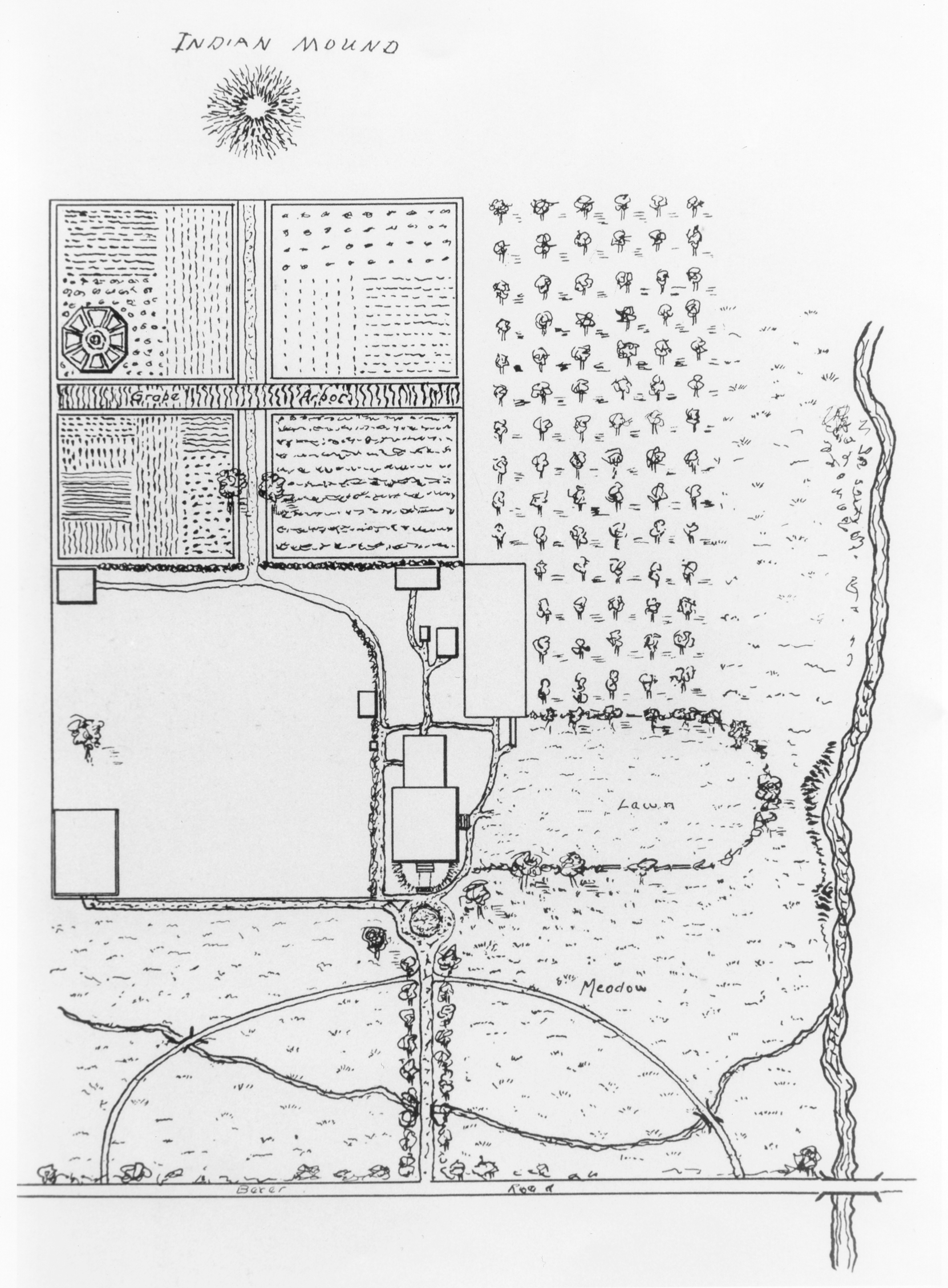 Anonymous, Garden Plan of "Newington" in Allegheny County, Pa, 1823, in Alice B. Lockwood, Gardens of Colony and State (1931), vol. 1, p. 380.