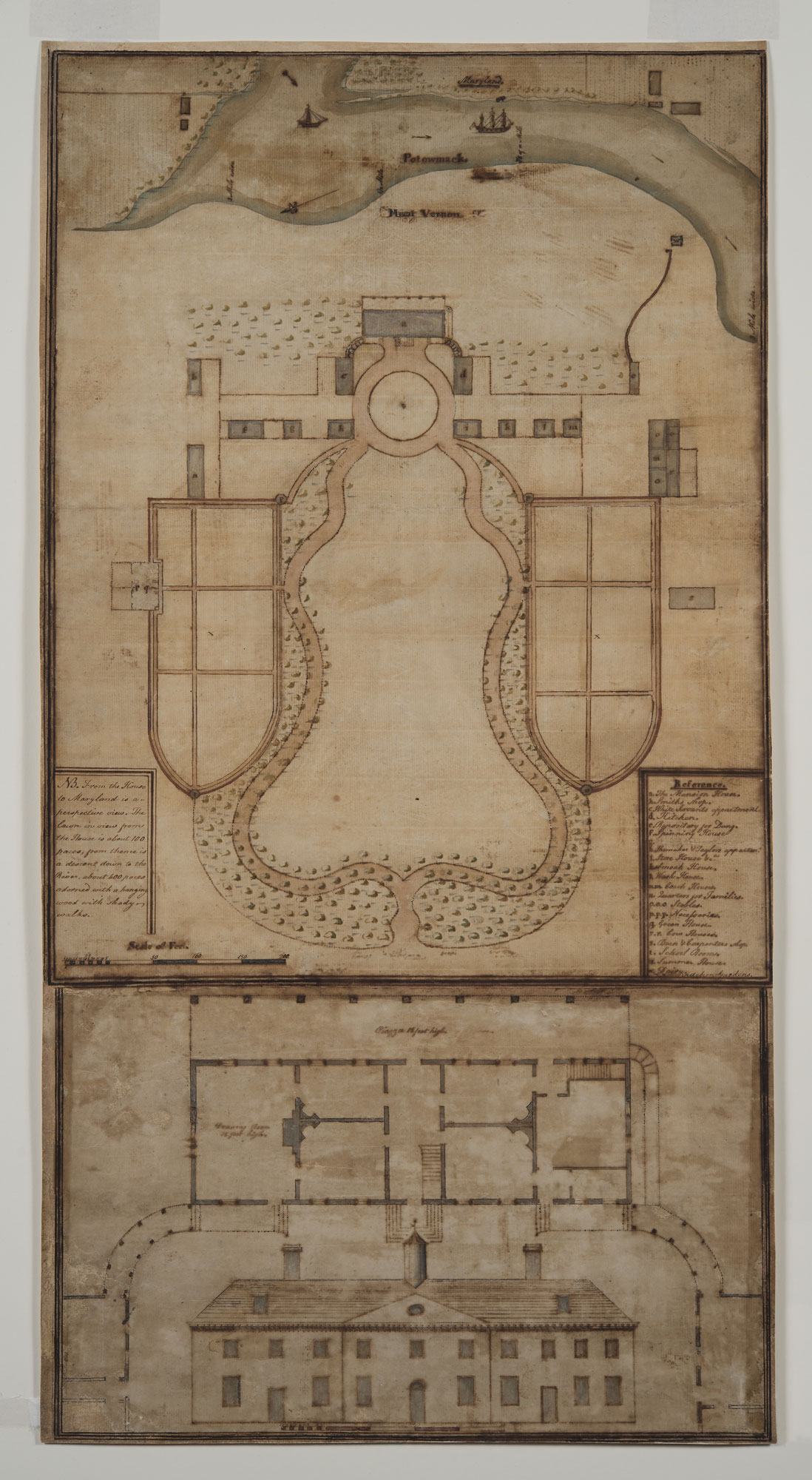 Samuel Vaughan, Plan of Mount Vernon, 1787.
