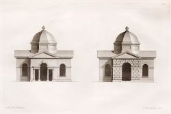 Fig. 1, "Two Uprights of another Pavillion built at Hackwood," in A Book of Architecture (1728), pl. 73.