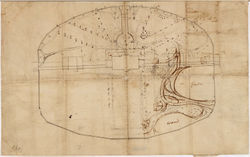 Benjamin Henry Latrobe, Sketch plan for landscaping the grounds of the President's House, c.1802-1805.